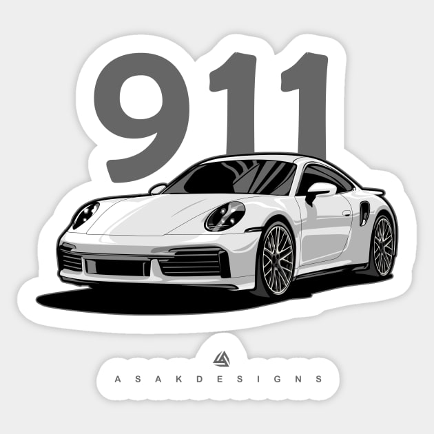 911 turbo illustration graphics Sticker by ASAKDESIGNS